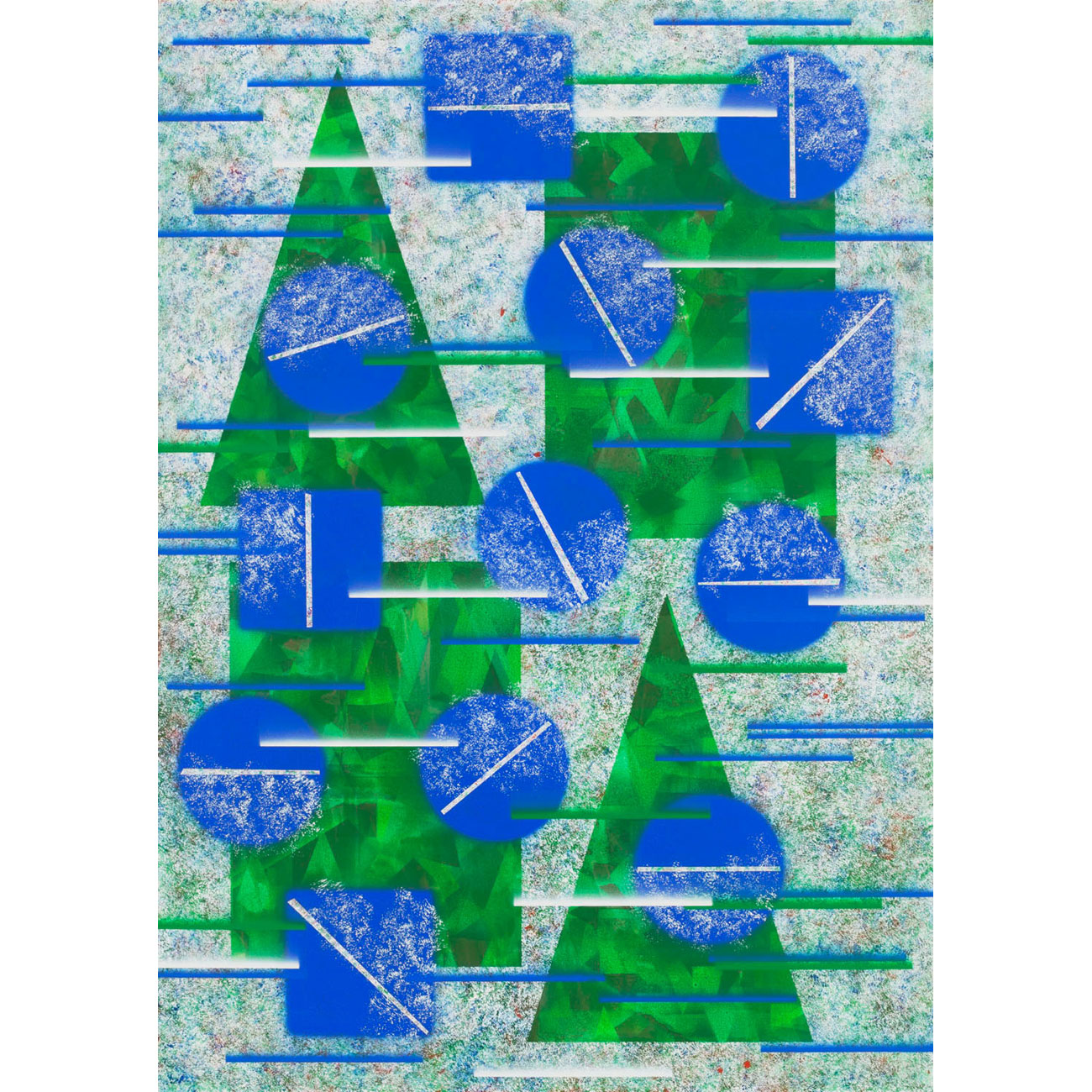 blaue Kugeln . 2017 . 190 x 135 cm . Acrylic on canvas