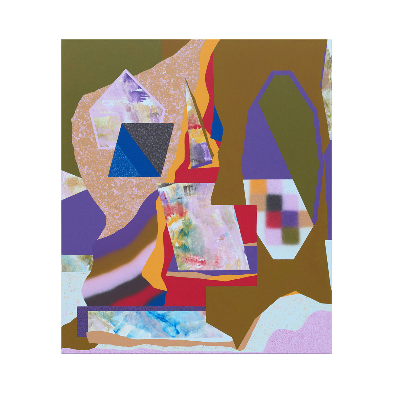 spitze Verflechtung / rötliches Violett . 2023 . 140 x 120 cm . Acrylic on canvas