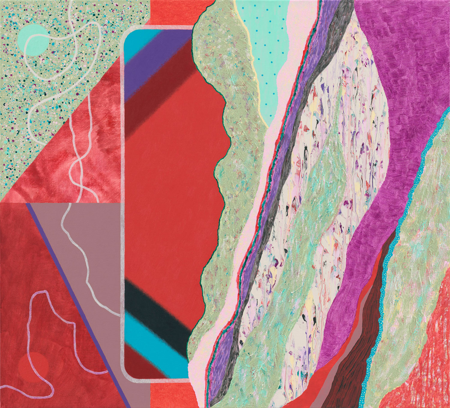 Ein neuer Tag beginnt. Ein wacher Moment / Cobalt Violett . 2025 . 95 x 105 cm . Acrylic and sand on canvas