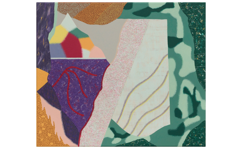 Botanical Adventure . 2024 . 65 x 70 cm . Acrylic and sand on canvas