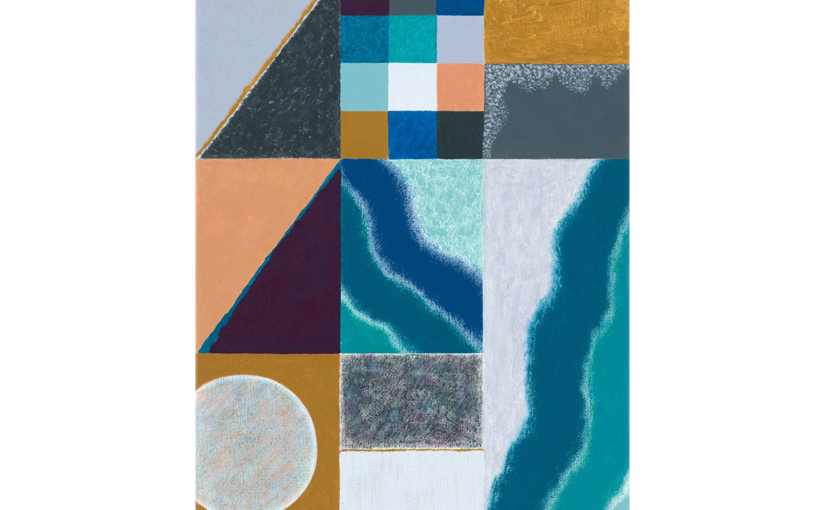 Grid Painting small No 3 . 2025 . 40 x 30 cm . Acrylic and sand on canvas