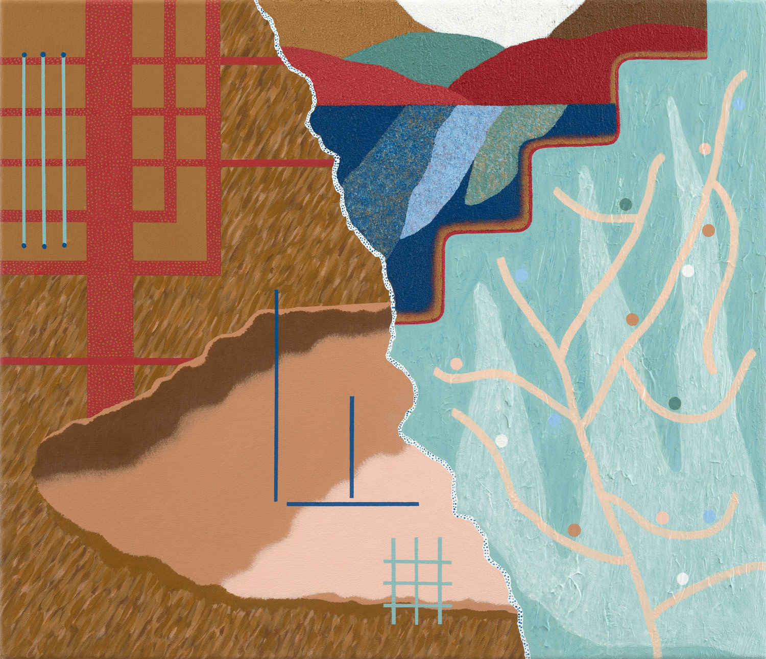 Afternoon / BrownBeige . 2026 . 60 x 70 cm . Acrylic, Sand and Modelling Paste on Canvas