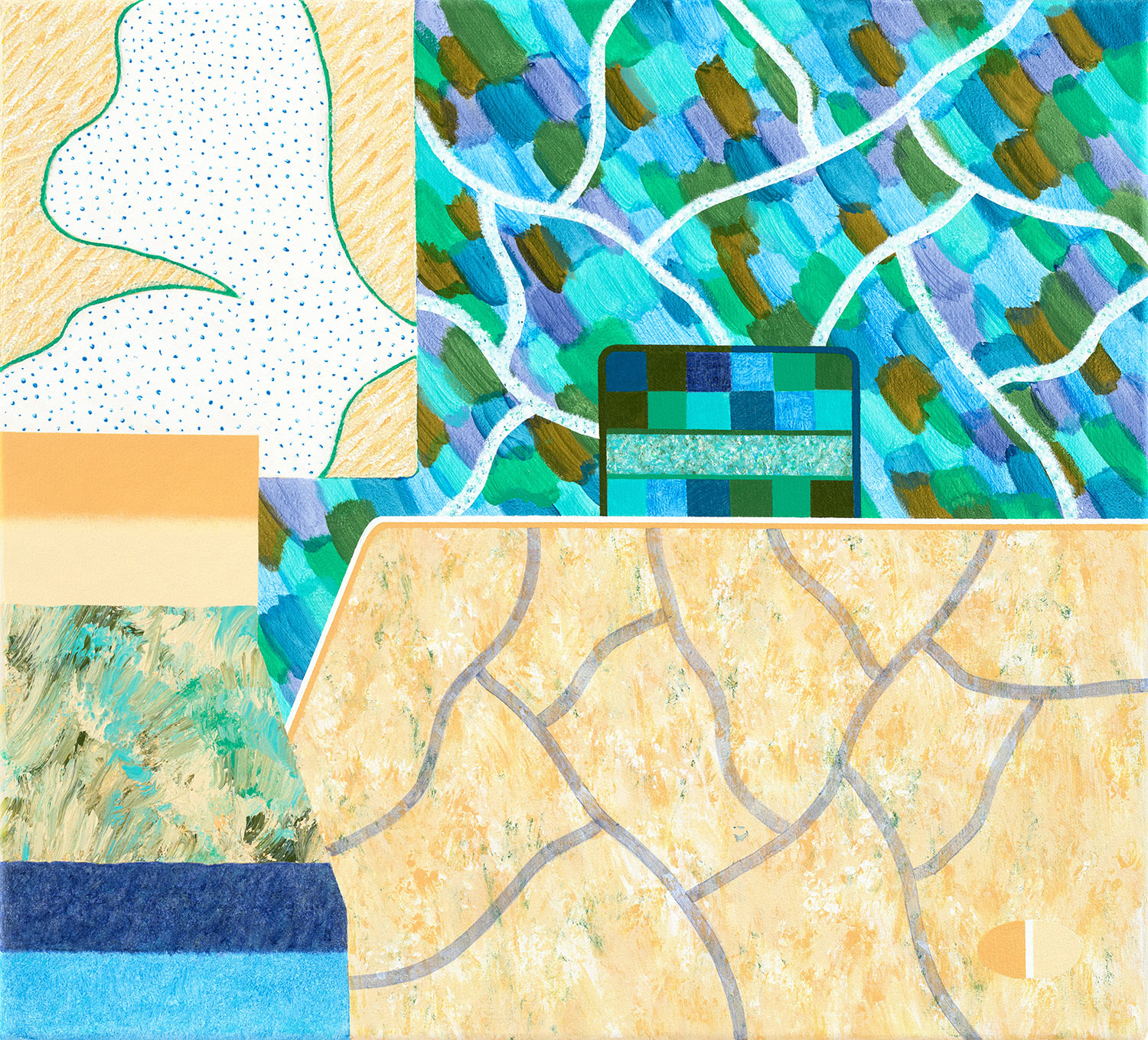 Matisse . 2026 . 50 x 55 cm . Acrylic, Sand and Modelling Paste on Canvas