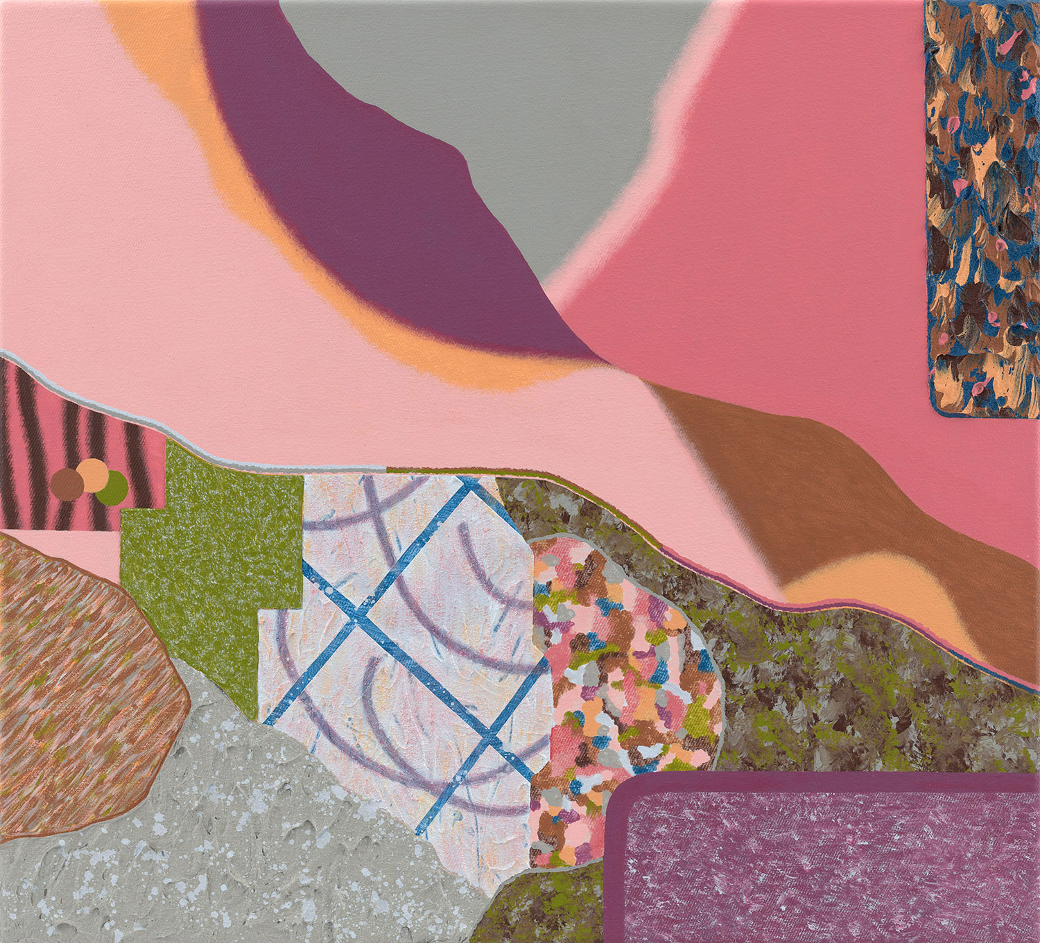 To Hold . 2025 . 50 x 55 cm . Acrylic, Sand and Modelling Paste on Canvas