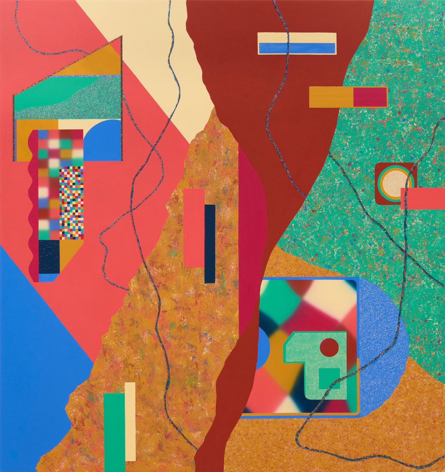 Warmer Schatten / Our Tools Shape Us . 2022 . 180 x 170 cm . Acrylic on canvas