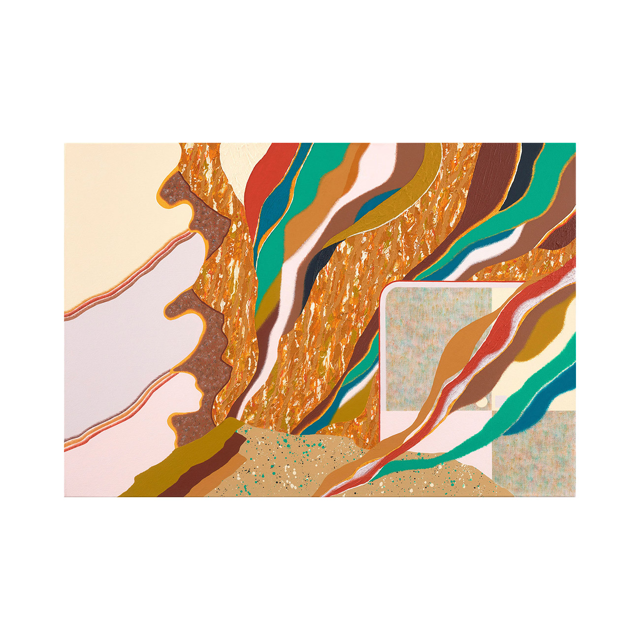 Warmth / CremeWhite . 2026 . 90 x 130 cm . Acrylic, Sand and Modelling Paste on Canvas