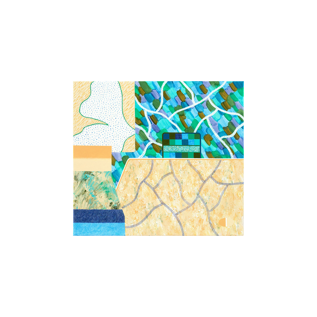 Matisse . 2026 . 50 x 55 cm . Acrylic, Sand and Modelling Paste on Canvas